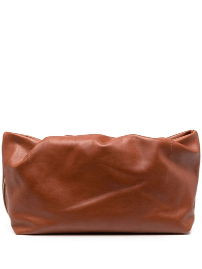 Red Valentino Bikered Clutch Bag In Brown