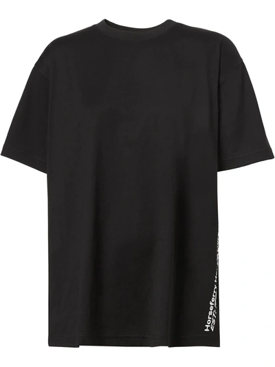 Burberry Monogram Motif Cotton T-shirt In Black,white