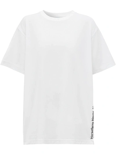 Burberry Carrick T-shirt With Coordinates Print In White,black