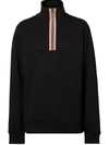 BURBERRY STRIPE-DETAIL FUNNEL-NECK JUMPER