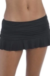 La Blanca Island Goddess Skirted Bikini Bottoms In Black