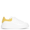 Alexander Mcqueen White And Yellow Printed Suede Classic Sneakers