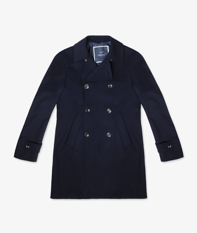 Larusmiani Pea Coat Turner In Blue