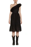 AMOTEA BLACK LEONOR MINI DRESS,11628265