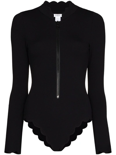 Marysia North Sea Scalloped Swimsuit In Black