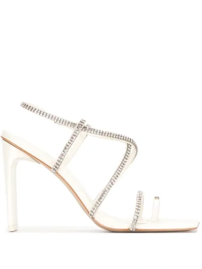 Cult Gaia Sandra Embellished Leather Slingback Sandals In Neutrals