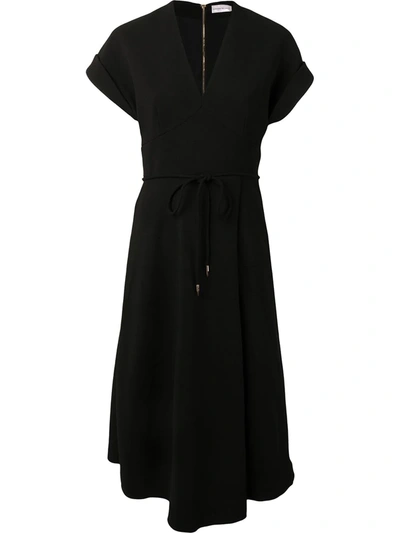 Rebecca Vallance V-neck Tie-waist Dress In Black