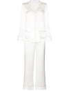 Olivia Von Halle Coco Silk-satin Pajama Set In White