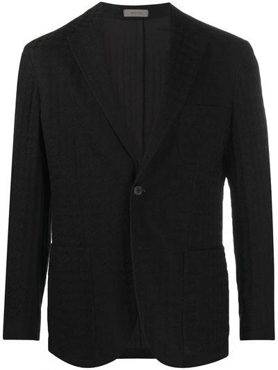 Corneliani Fitted Single-breasted Blazer In Black