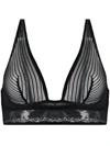 Wolford Stripe Mesh Soft Cup Bra In Black