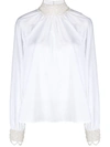 WANDERING PEARL-EMBELLISHED COTTON BLOUSE