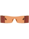 Dolce & Gabbana Sicilian Jungle Rectangular-frame Sunglasses In Orange