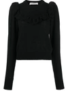 PHILOSOPHY DI LORENZO SERAFINI RUFFLE-KNIT TOP