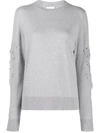 Barrie 3d Thistle Embroidered Jumper In Grey