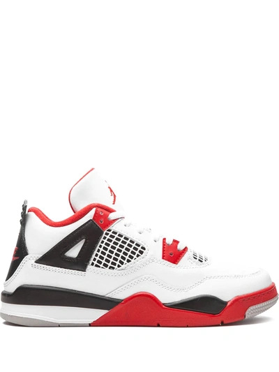 Jordan Kids' Air  4 Retro Sneakers In White/red/black