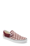 Vans Checkerboard Classic Slip-on Sneakers In Red