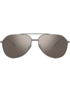 Dolce & Gabbana Mirrored Pilot-frame Sunglasses In Grey