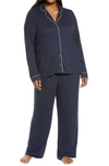 Nordstrom Brushed Hacci Pajamas In Navy Blue