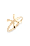 Sterling Forever Zodiac Ring In Gold Pisces