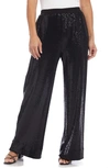Karen Kane Sequin Wide Leg Pants In Black