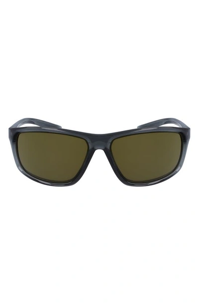 Nike Adrenaline 66mm Rectangular Sunglasses In Dark Grey/ Terrain Tint