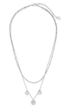 Sterling Forever Polaris Double Layer Charm Necklace In Silver