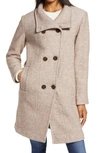 Ellen Tracy Double Breasted Wool Blend Coat In Taupe