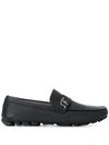 Ferragamo Signature Driver Logo Plaque Loafers In Black