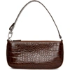 BY FAR BROWN CROC RACHEL SHOULDER BAG