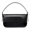 BY FAR BLACK PATENT MANU SHOULDER BAG