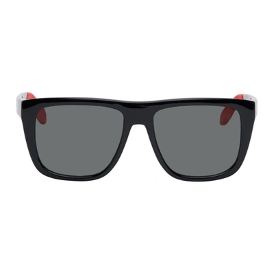 Alexander Mcqueen Black & Red Court Sunglasses In 002 Black