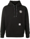 AAPE BY A BATHING APE EMBROIDERED PATCH RIB-TRIMMED HOODIE