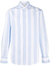 Brunello Cucinelli Striped Button-down Shirt In Blue