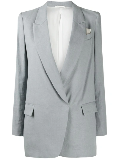 Brunello Cucinelli Oversized Blazer In Blue