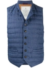 BRUNELLO CUCINELLI NOTCH LAPEL QUILTED GILET