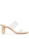 Cult Gaia Sculptural Heel Sandals In Neutrals
