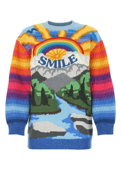 Stella Mccartney Kind Intarsia Wool And Cotton-blend Sweater In Multicolour