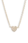 EF COLLECTION DIAMOND PAVÉ HEART NECKLACE,EF-60907-YG