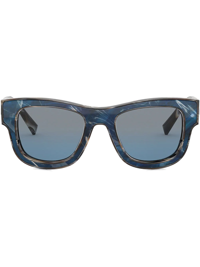 Dolce & Gabbana Domenico Rectangular-frame Sunglasses In Blue