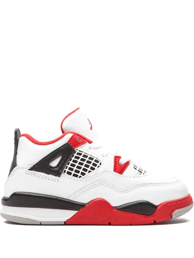 Jordan Kids' Air  4 Retro Sneakers In White/red/black