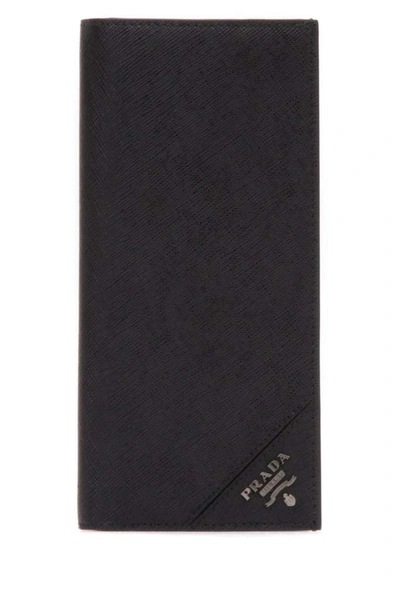 Prada Saffiano Long Wallet In Black
