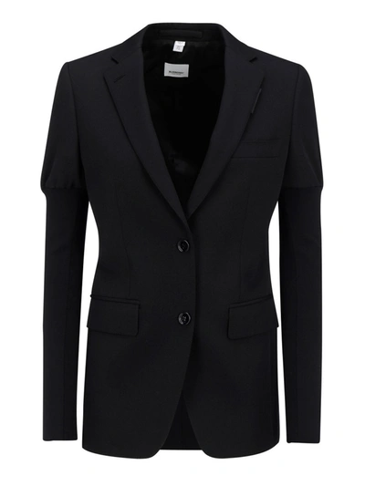 Burberry Grain De Poudre Blazer In Black