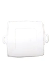 Vietri Lastra Collection Handled Square Platter In White