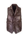 DSQUARED2 LEATHER VEST IN BROWN