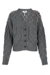 MSGM MSGM EMBELLISHED CABLE KNIT CARDIGAN