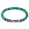 Anchor & Crew Blue Turquoise Nachi Silver & Stone Beaded Bracelet
