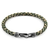 Anchor & Crew Petrol Green Skye Silver & Braided Leather Bracelet