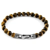 Anchor & Crew Brown Tigers Eye Nachi Silver & Stone Beaded Bracelet