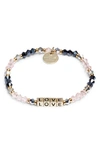 Little Words Project Love Beaded Stretch Bracelet In Belle Gold