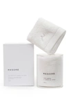 Resore Wash Cloth Set Of 2 With Holder - White In White